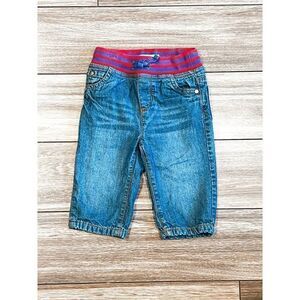 Mini Boden Boys Denim Pants with elastic waist, Size 12-18m